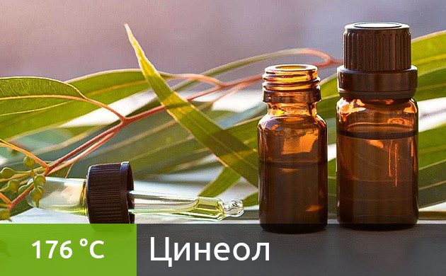 Рекомендуемая температура нагрева для цинеола в вейпе (176 °C) Оптимальная температура для вейпинга цинеола (176 °C)