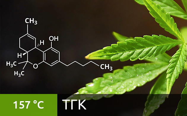 Рекомендуемая температура нагрева для ТГК в вейпе (157 °C) Оптимальная температура для вейпинга ТГК (157 °C)