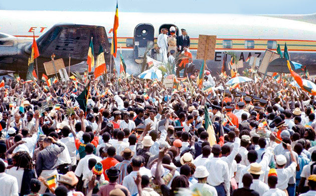 Первая встреча императора с растафарианцами