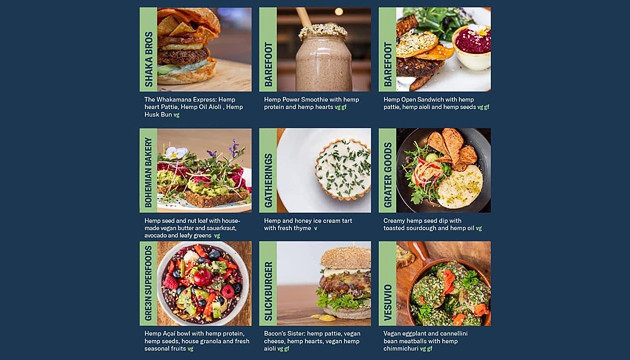 Меню из блюд с коноплей