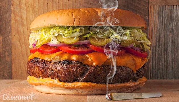 Каннабис и аппетит Бургер и джоинт