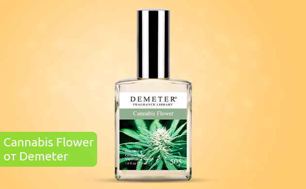 Духи Cannabis Santal от Fres Флакон духов с изображением соцветия конопли