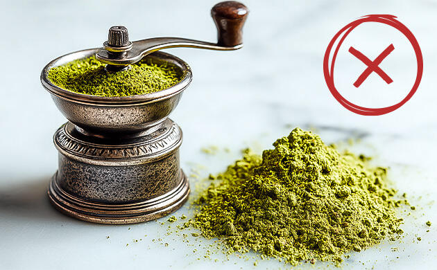 Измельчение каннабиса вручную вместо использования кофемолки