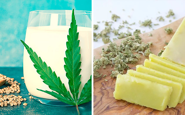 Ингридиенты для баурсака Масло и молоко с каннабисом