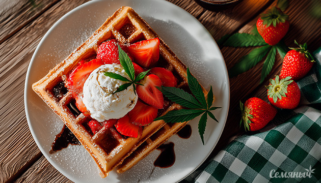 Конопляные вафли: бодрящий завтрак с канна-маслом